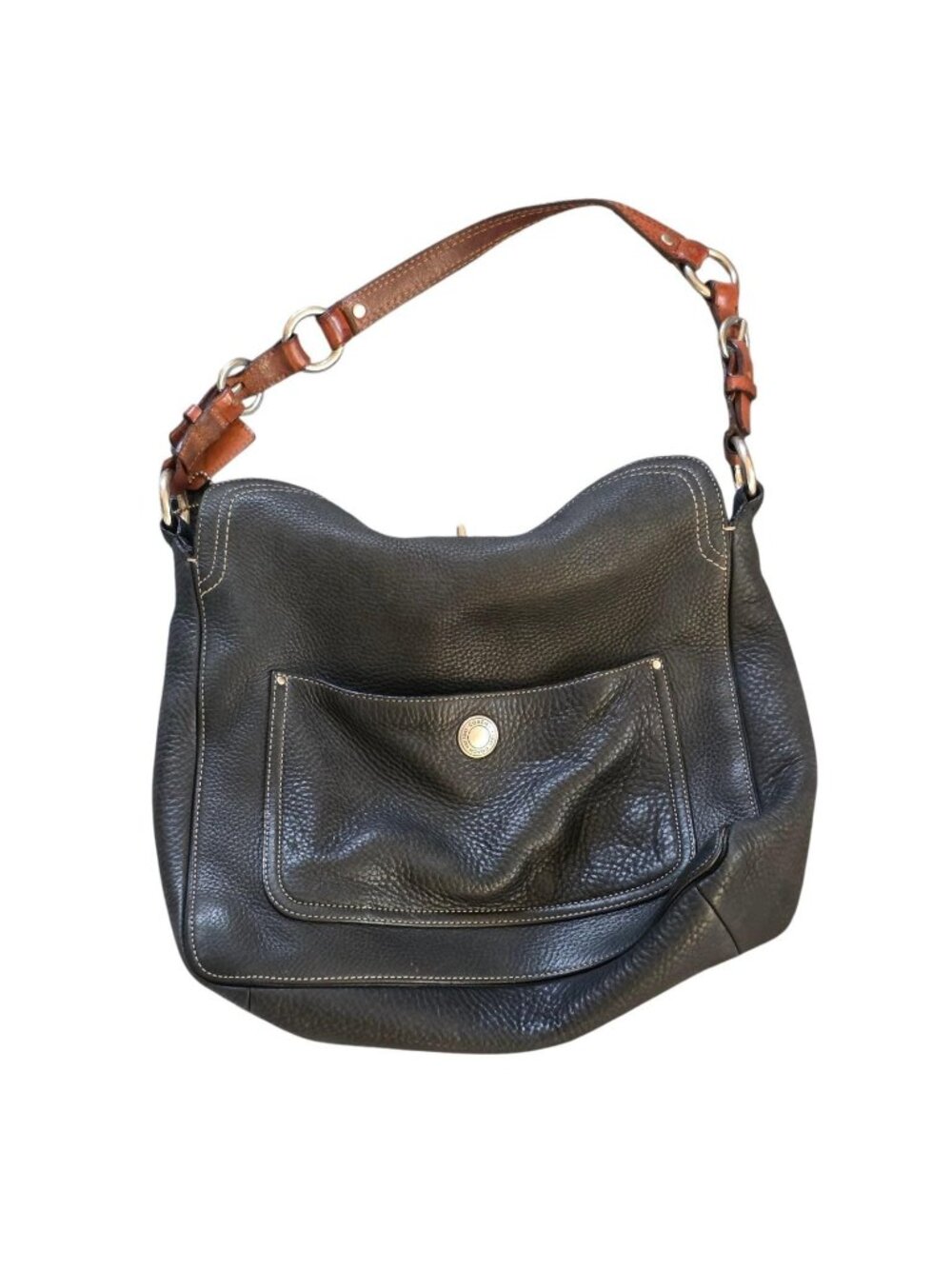 COACH Chelsea Pebbled Black Leather Shoulder Bag 12" x 11" x 4"